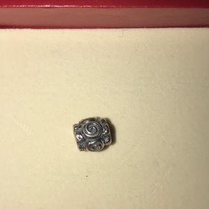 Authentic Pandora Flower Rose Petal Swirls Charm